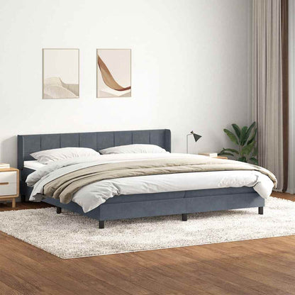Giroletto a Molle con Materasso Grigio Scuro 180x210 cm Velluto | homemem39