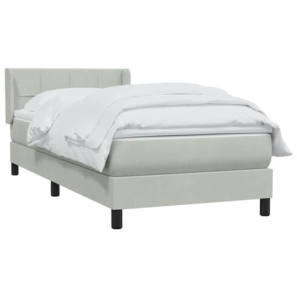 Giroletto a Molle con Materasso Grigio Chiaro 80x220 cm Velluto | homemem39