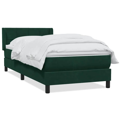 Giroletto a Molle con Materasso Verde Scuro 80x220 cm Velluto | homemem39
