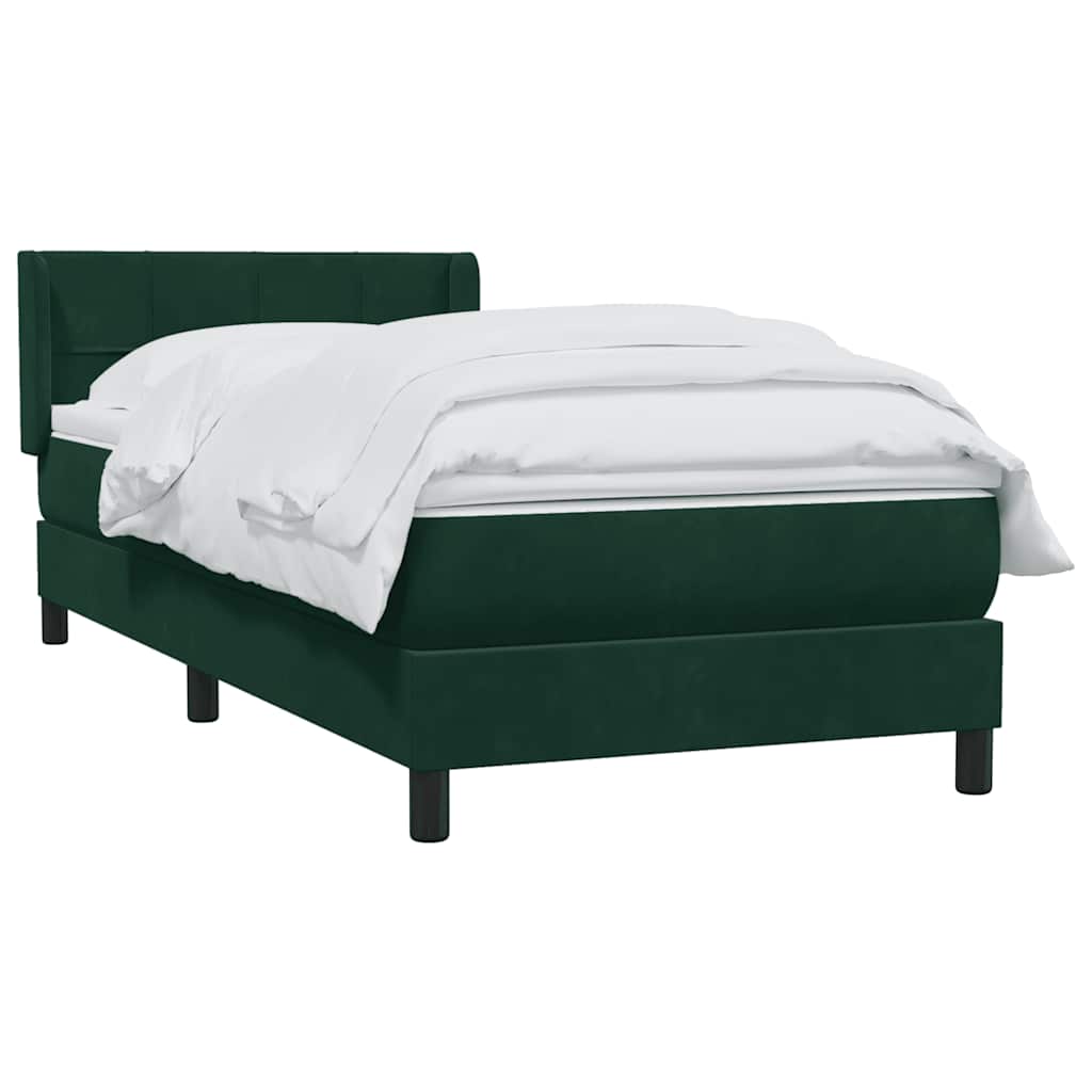 Giroletto a Molle con Materasso Verde Scuro 80x220 cm Velluto | homemem39