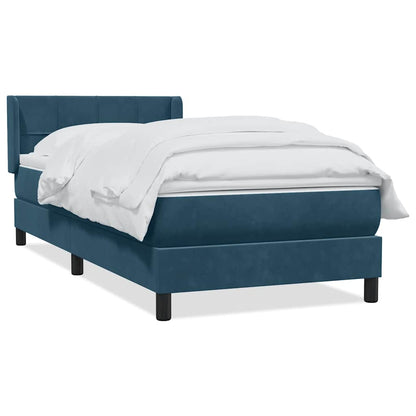 Giroletto a Molle con Materasso Blu Scuro 80x220 cm Velluto | homemem39