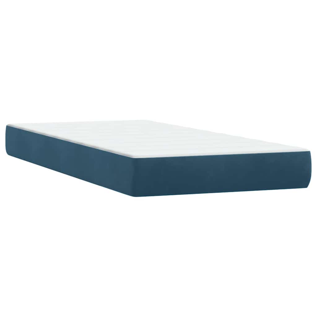 Giroletto a Molle con Materasso Blu Scuro 80x220 cm Velluto | homemem39