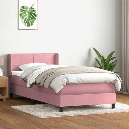 Giroletto a Molle con Materasso Rosa 80x220 cm Velluto | homemem39