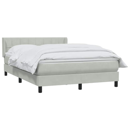 Giroletto a Molle con Materasso Grigio Chiaro 160x220cm Velluto | homemem39