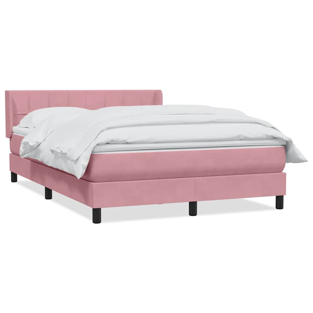 Giroletto a Molle con Materasso Rosa 160x220 cm in Velluto | homemem39