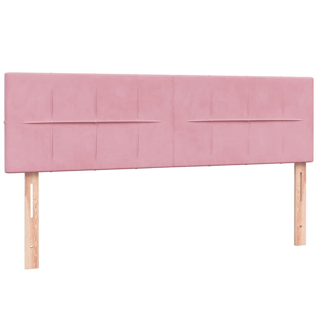 Giroletto a Molle con Materasso Rosa 160x220 cm in Velluto | homemem39