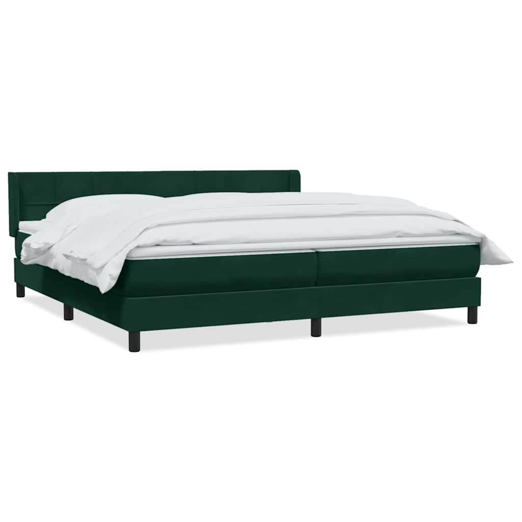 Giroletto a Molle con Materasso Verde Scuro 180x220 cm Velluto | homemem39
