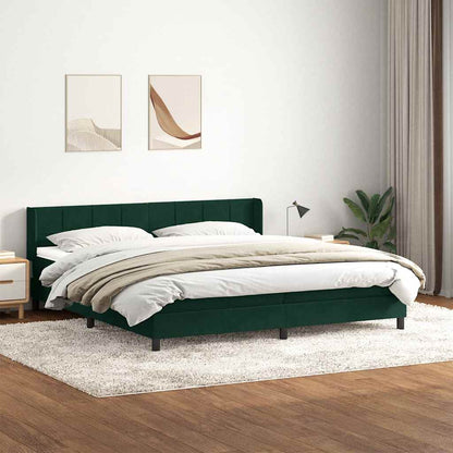 Giroletto a Molle con Materasso Verde Scuro 180x220 cm Velluto | homemem39