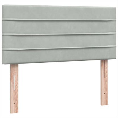 Giroletto a Molle con Materasso Grigio Chiaro 80x210 cm Velluto | homemem39