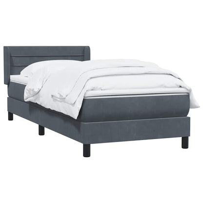Giroletto a Molle con Materasso Grigio Scuro 80x210 cm Velluto | homemem39