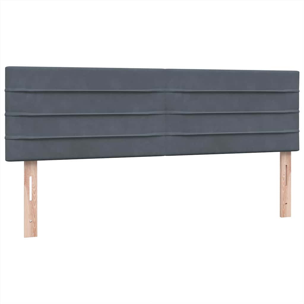 Giroletto a Molle con Materasso Grigio Scuro 160x210 cm Velluto | homemem39