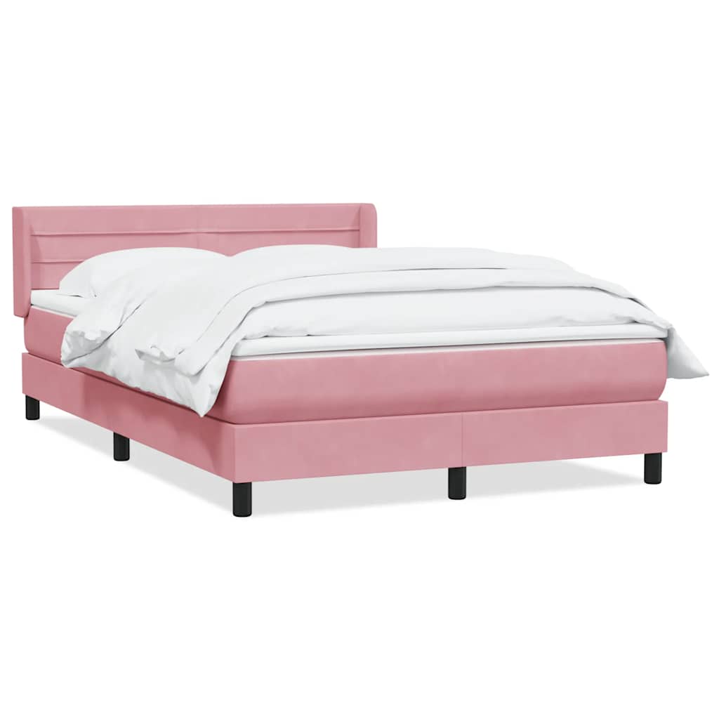 Giroletto a Molle con Materasso Rosa 160x210 cm in Velluto | homemem39