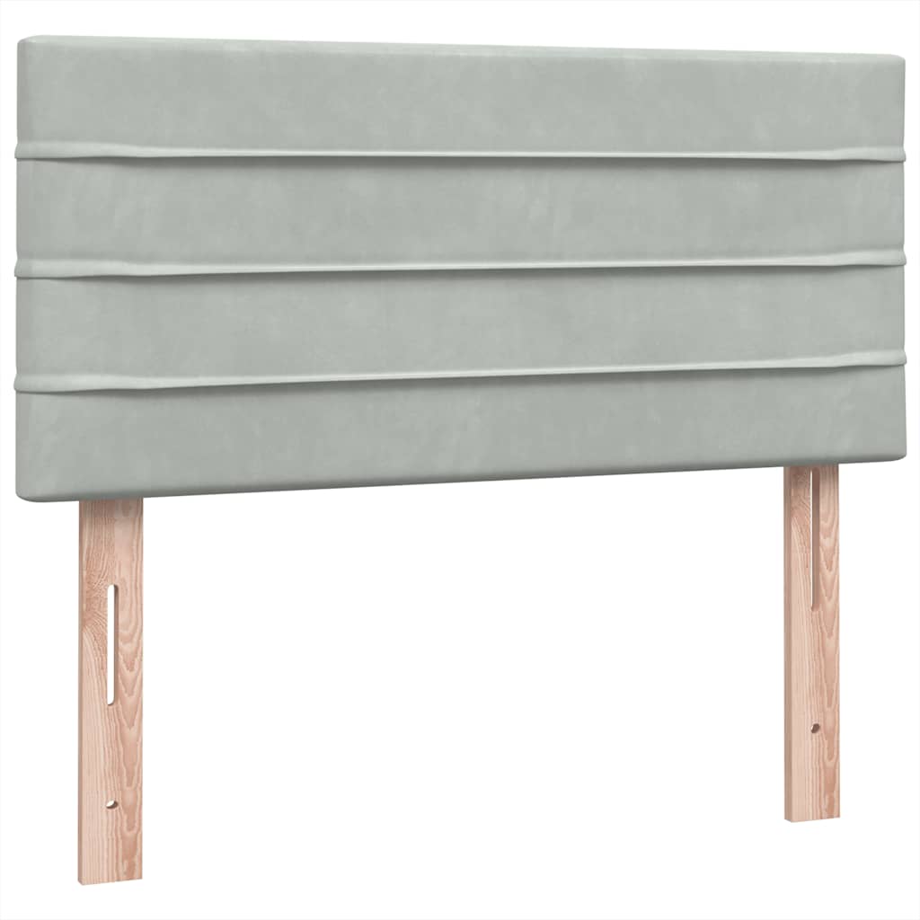 Giroletto a Molle con Materasso Grigio Chiaro 80x220 cm Velluto | homemem39