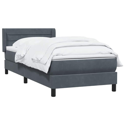 Giroletto a Molle con Materasso Grigio Scuro 80x220 cm Velluto | homemem39