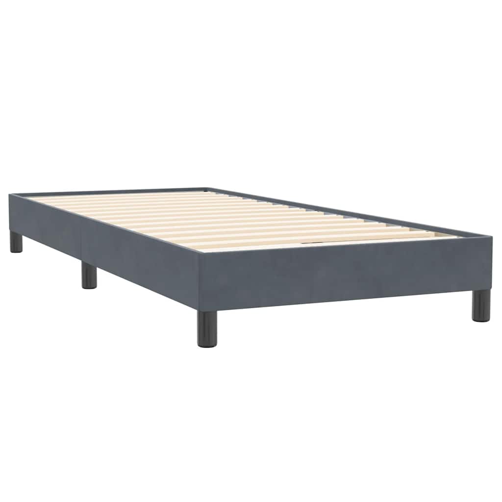 Giroletto a Molle con Materasso Grigio Scuro 80x220 cm Velluto | homemem39