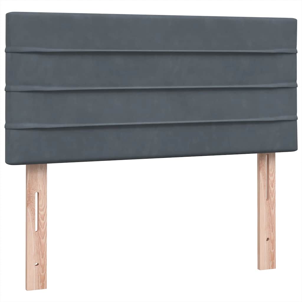 Giroletto a Molle con Materasso Grigio Scuro 80x220 cm Velluto | homemem39