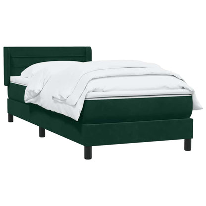 Giroletto a Molle con Materasso Verde Scuro 80x220 cm Velluto | homemem39