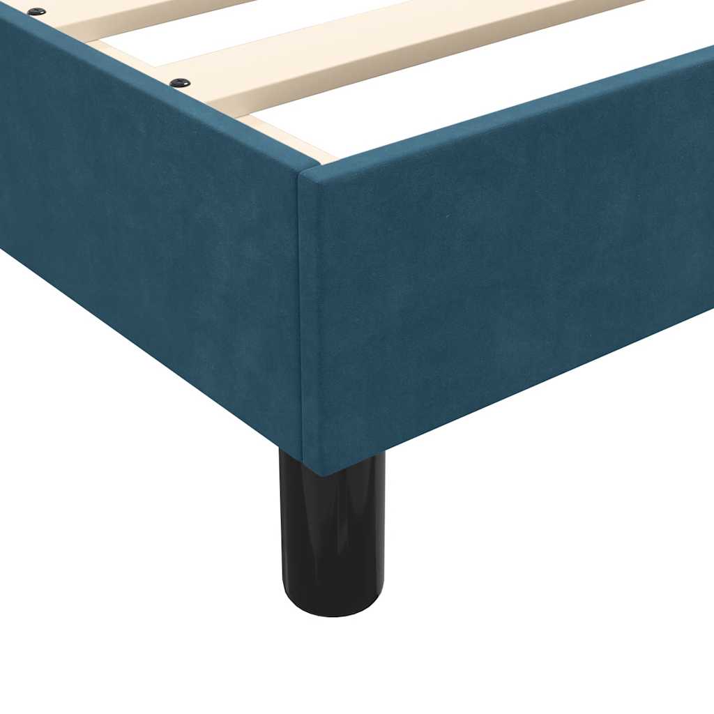 Giroletto a Molle con Materasso Blu Scuro 80x220 cm Velluto | homemem39