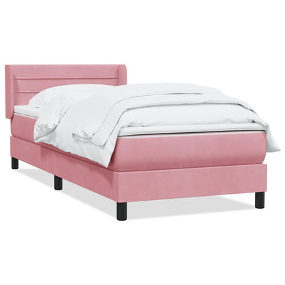 Giroletto a Molle con Materasso Rosa 90x220 cm Velluto