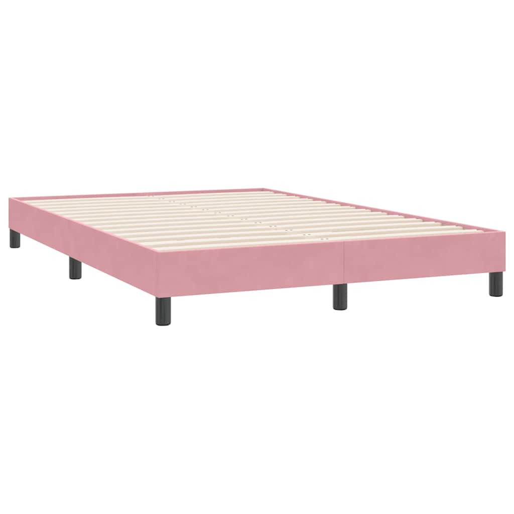 Giroletto a Molle con Materasso Rosa 140x220 cm in Velluto | homemem39