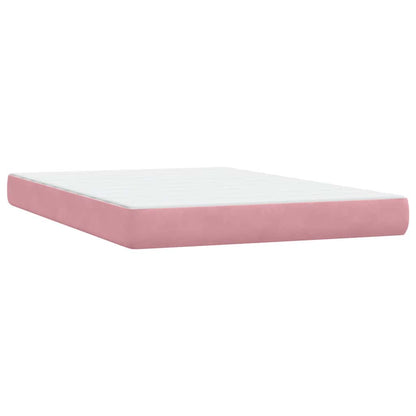 Giroletto a Molle con Materasso Rosa 140x220 cm in Velluto | homemem39