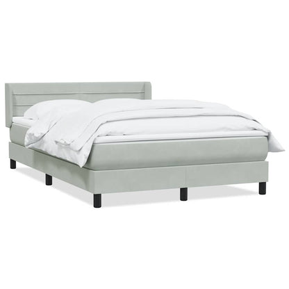 Giroletto a Molle con Materasso Grigio Chiaro 160x220cm Velluto