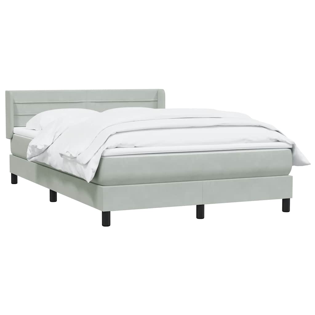 Giroletto a Molle con Materasso Grigio Chiaro 160x220cm Velluto