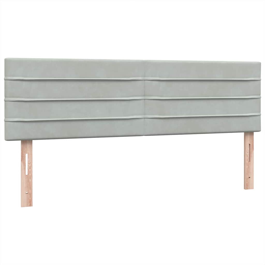 Giroletto a Molle con Materasso Grigio Chiaro 160x220cm Velluto