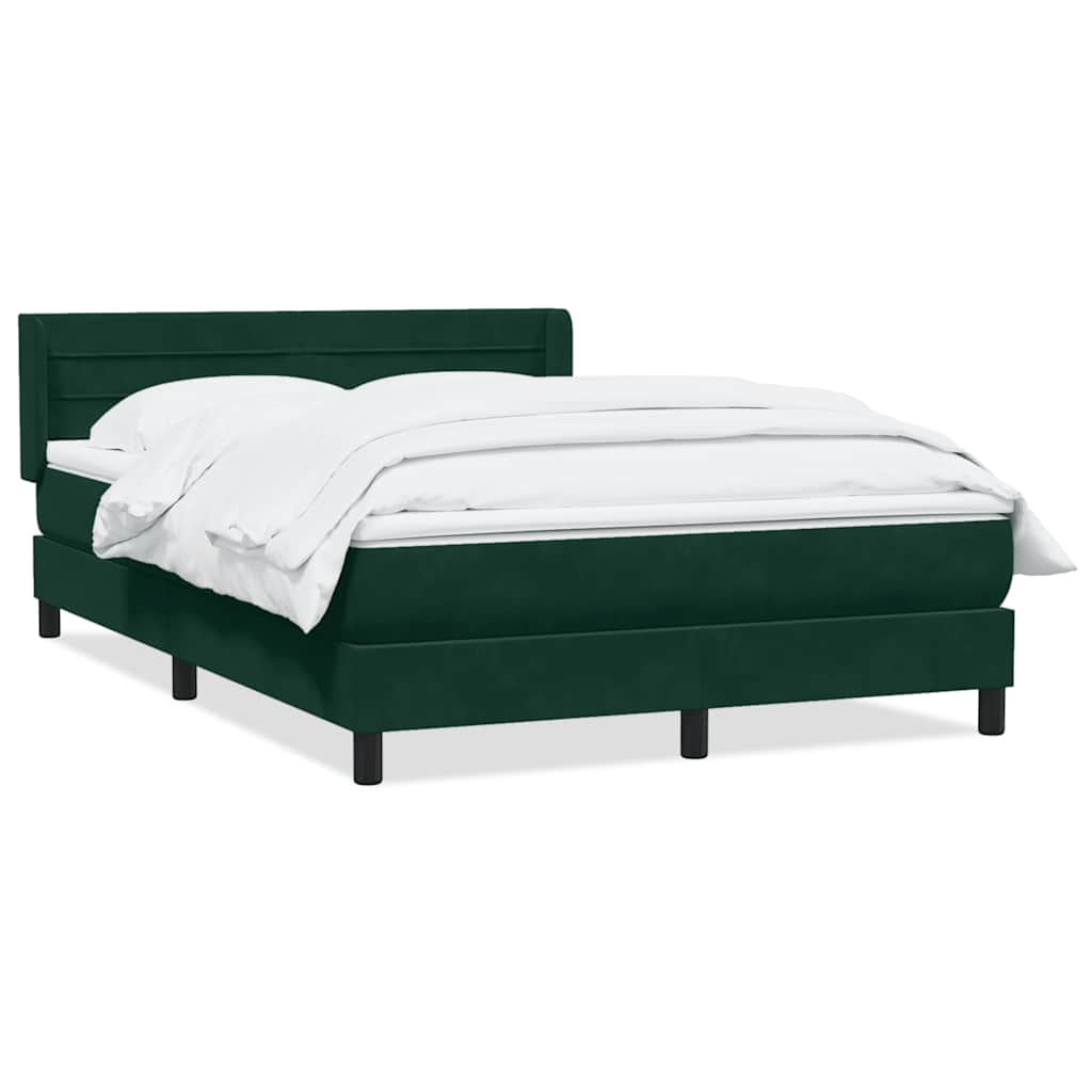Giroletto a Molle con Materasso Verde Scuro 160x220 cm Velluto