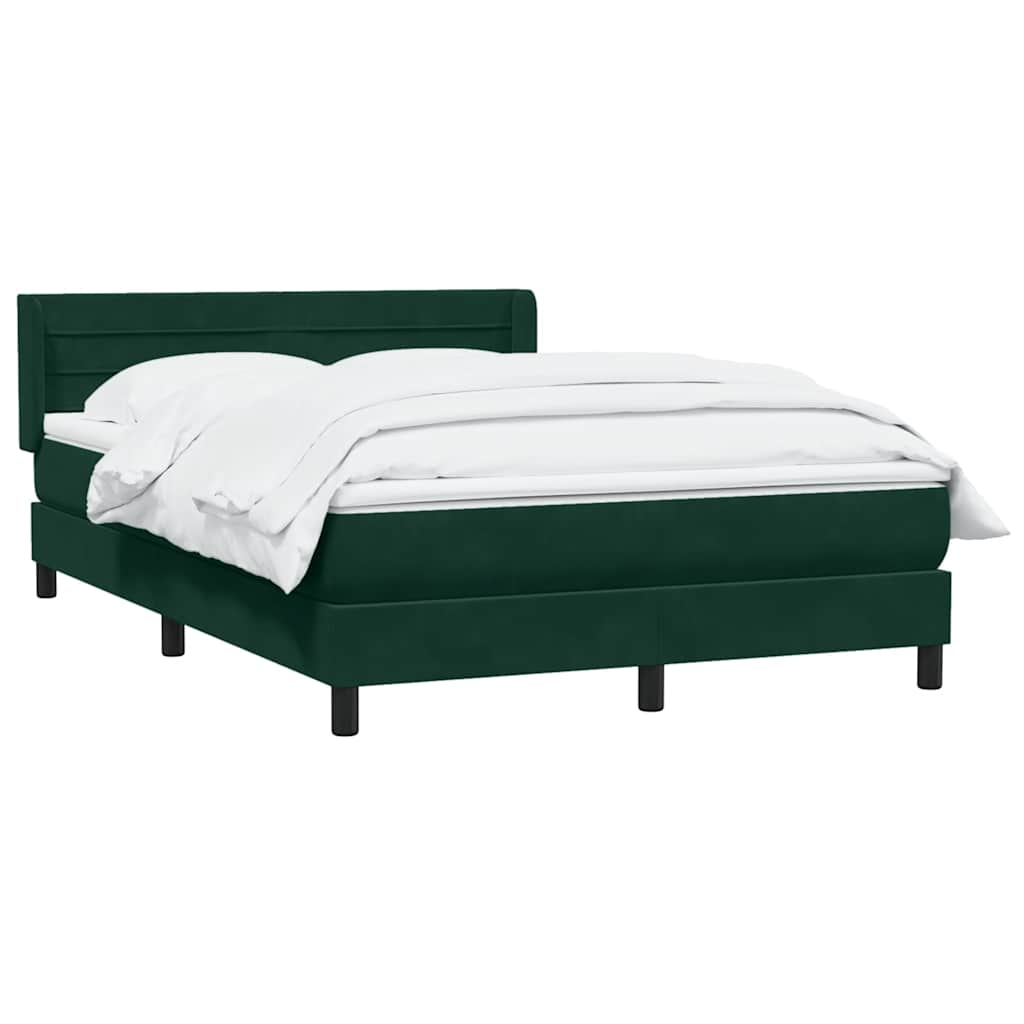 Giroletto a Molle con Materasso Verde Scuro 160x220 cm Velluto