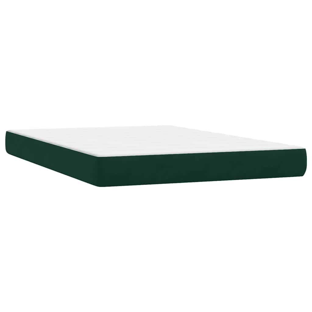 Giroletto a Molle con Materasso Verde Scuro 160x220 cm Velluto