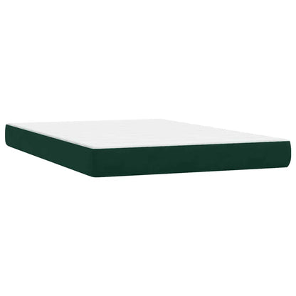 Giroletto a Molle con Materasso Verde Scuro 160x220 cm Velluto