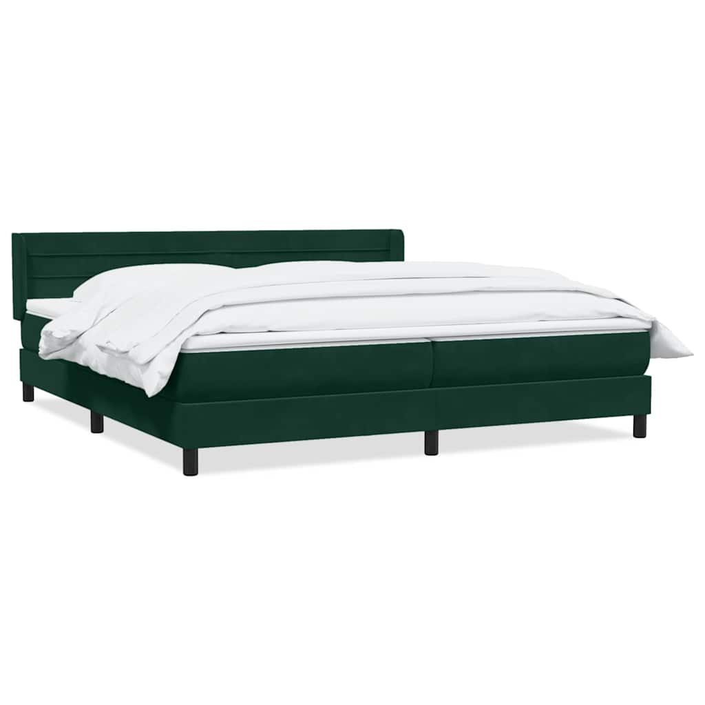 Giroletto a Molle con Materasso Verde Scuro 180x220 cm Velluto | homemem39