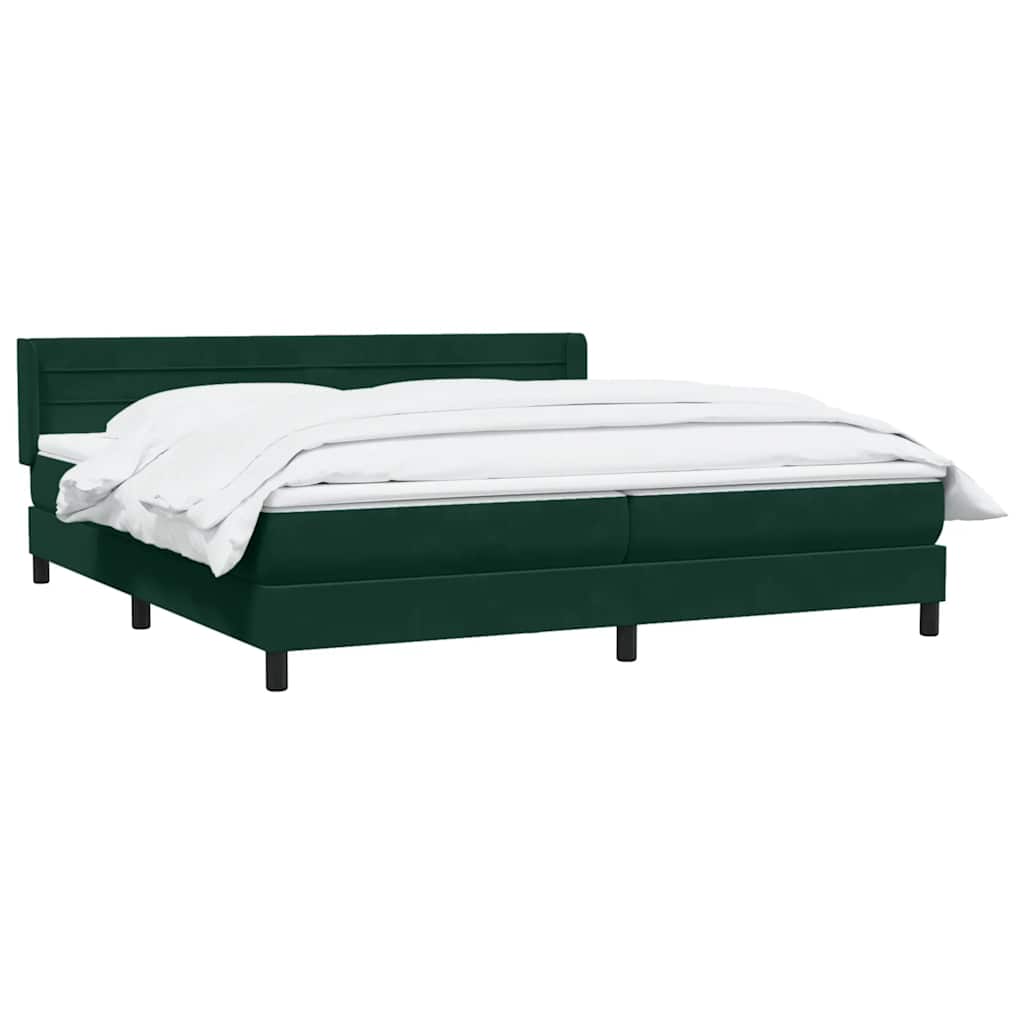 Giroletto a Molle con Materasso Verde Scuro 180x220 cm Velluto | homemem39