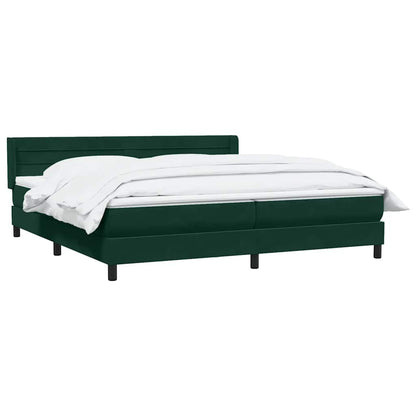 Giroletto a Molle con Materasso Verde Scuro 180x220 cm Velluto | homemem39