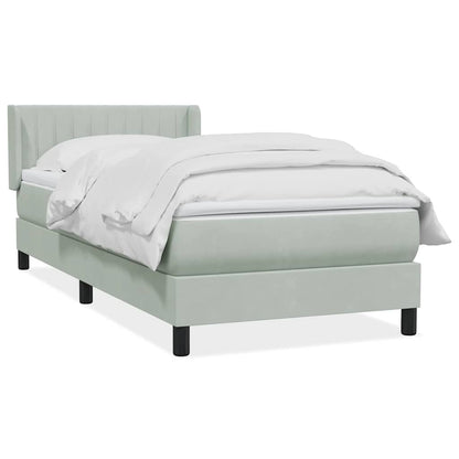 Giroletto a Molle con Materasso Grigio Chiaro 80x210 cm Velluto | homemem39