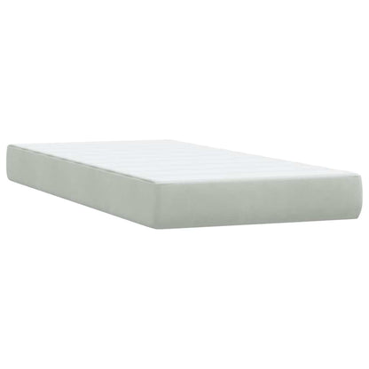 Giroletto a Molle con Materasso Grigio Chiaro 80x210 cm Velluto | homemem39
