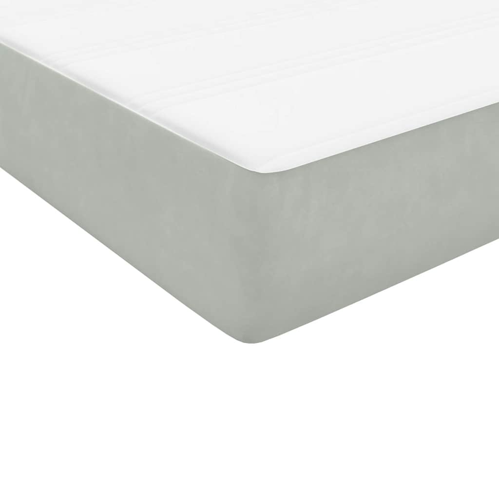 Giroletto a Molle con Materasso Grigio Chiaro 80x210 cm Velluto | homemem39
