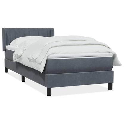 Giroletto a Molle con Materasso Grigio Scuro 80x210 cm Velluto | homemem39