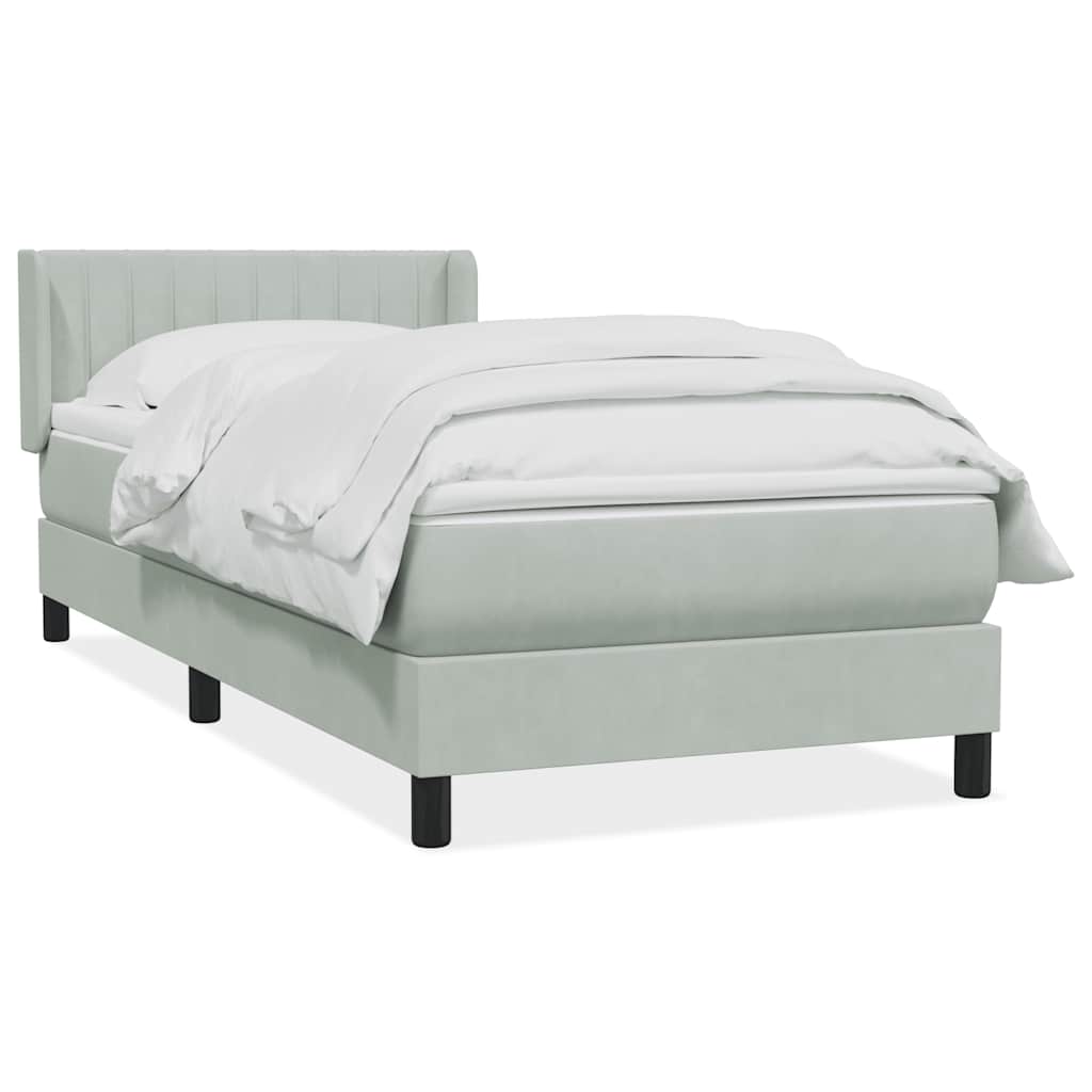 Giroletto a Molle con Materasso grigio chiaro 90x210 cm Velluto | homemem39