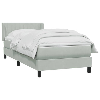 Giroletto a Molle con Materasso grigio chiaro 90x210 cm Velluto | homemem39