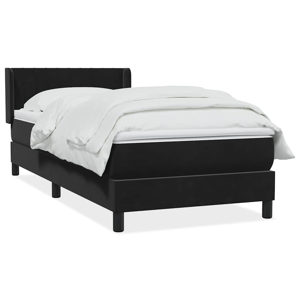 Giroletto a Molle con Materasso Nero 90x210 cm in Velluto | homemem39
