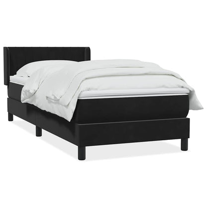 Giroletto a Molle con Materasso Nero 90x210 cm in Velluto | homemem39