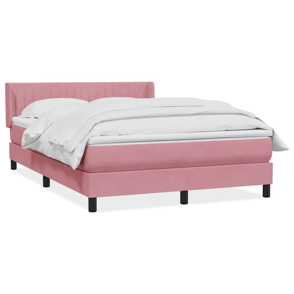 Giroletto a Molle con Materasso Rosa 140x210 cm in Velluto | homemem39