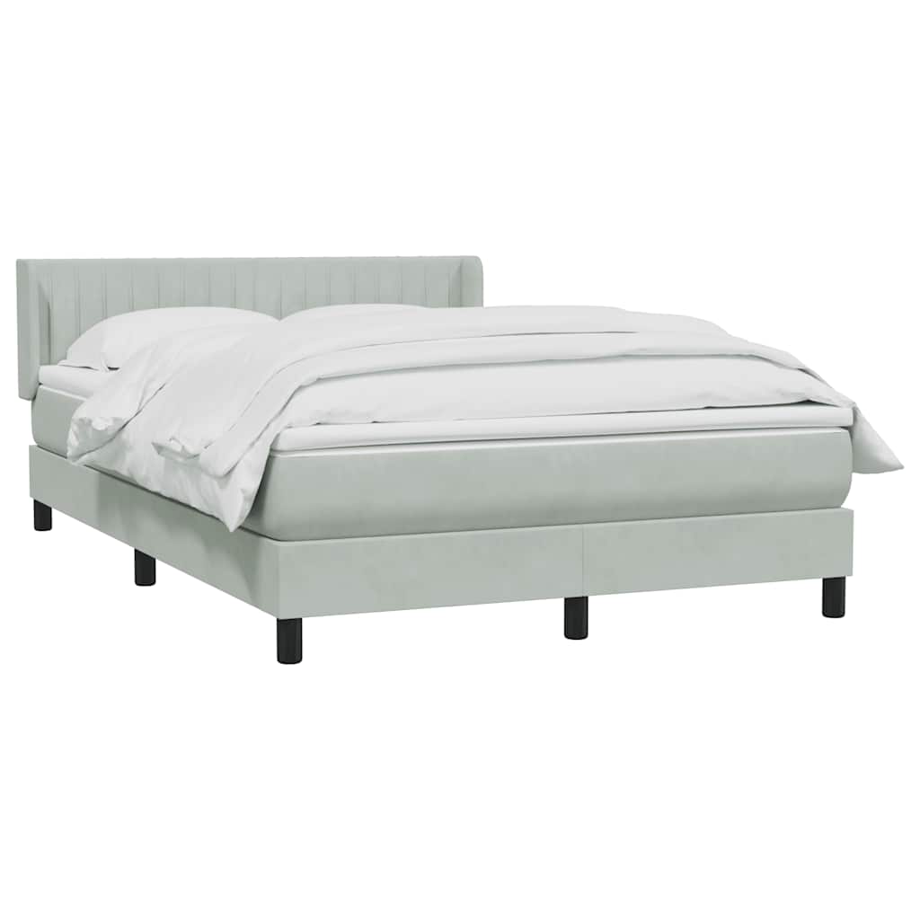 Giroletto a Molle con Materasso Grigio Chiaro 160x210cm Velluto | homemem39