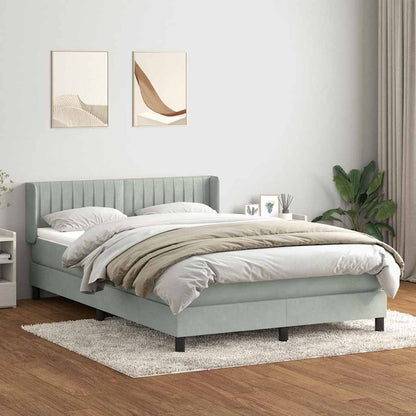 Giroletto a Molle con Materasso Grigio Chiaro 160x210cm Velluto | homemem39