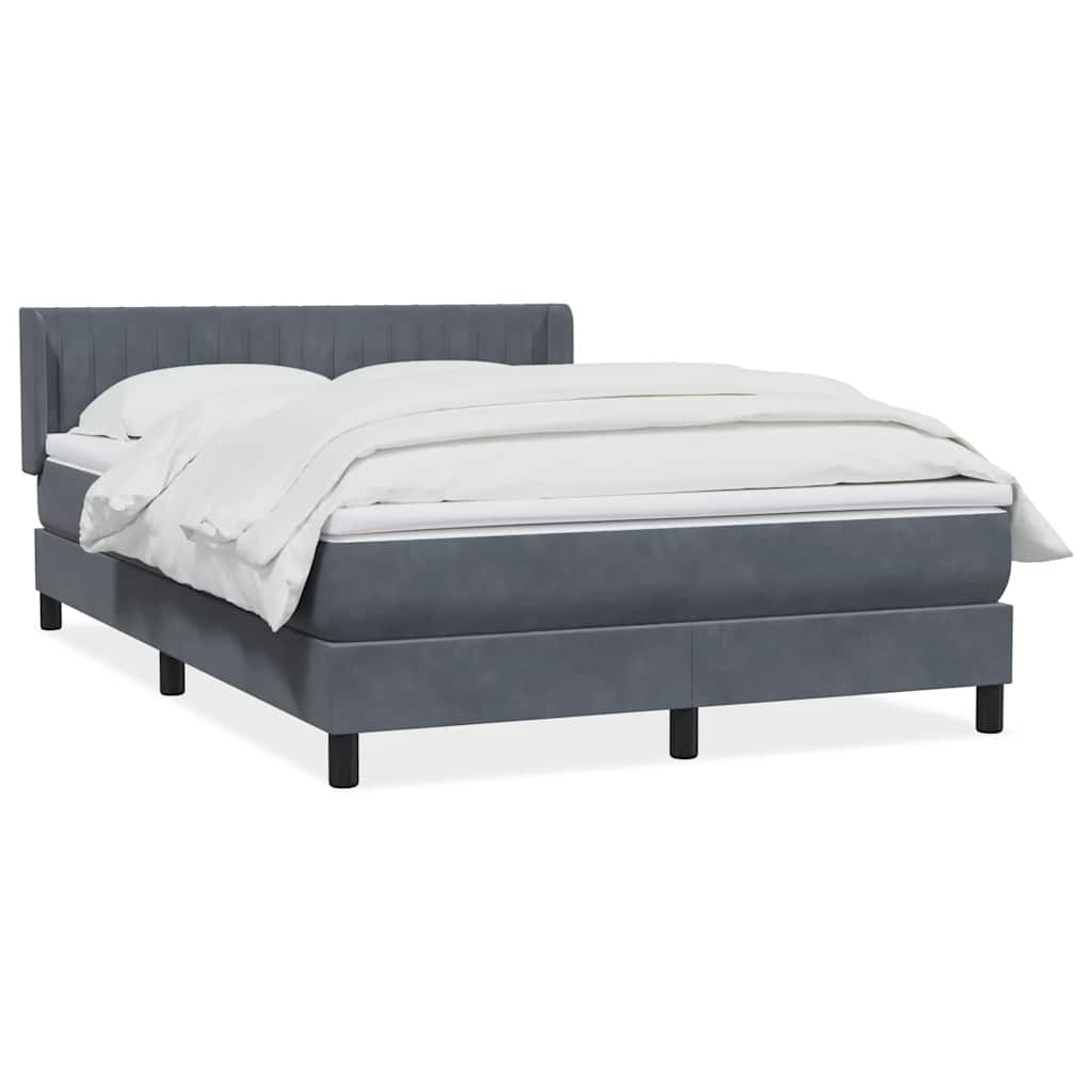 Giroletto a Molle con Materasso Grigio Scuro 160x210 cm Velluto | homemem39