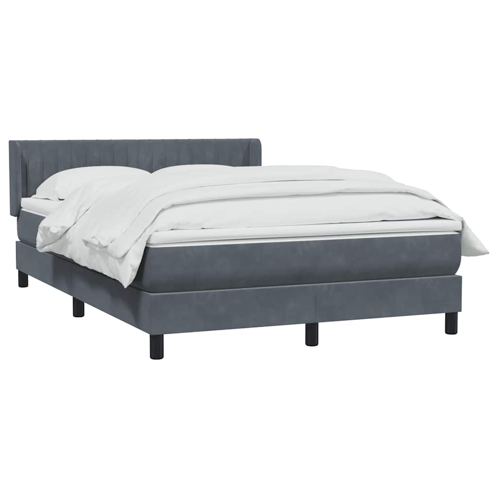Giroletto a Molle con Materasso Grigio Scuro 160x210 cm Velluto | homemem39