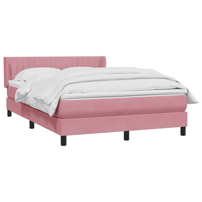 Giroletto a Molle con Materasso Rosa 160x210 cm in Velluto | homemem39