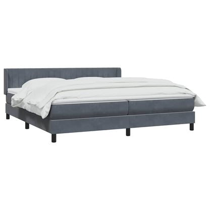 Giroletto a Molle con Materasso Grigio Scuro 180x210 cm Velluto | homemem39
